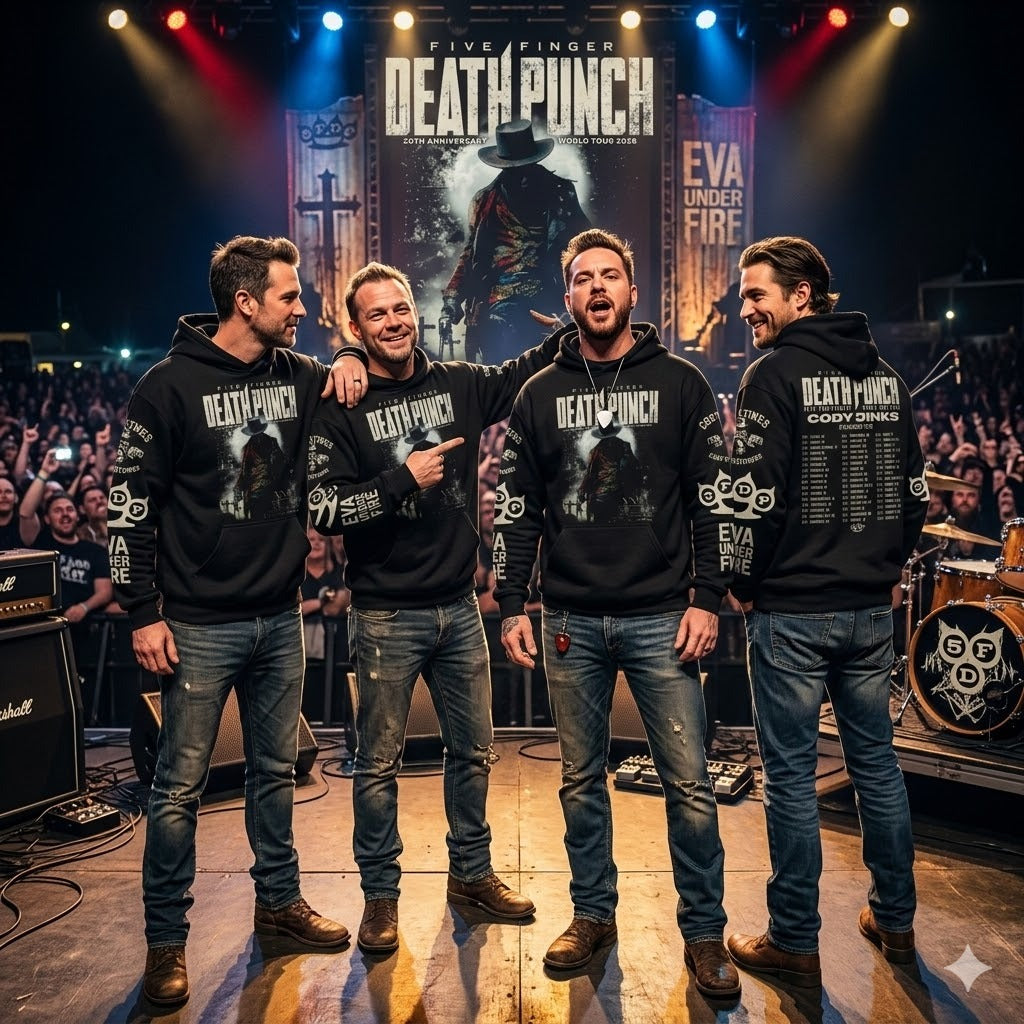 Five Finger Death Punch 20th Anniversary World Tour - Adult & Kids T-Shirts, Sweatshirts & Hoodies apparel design preview 1