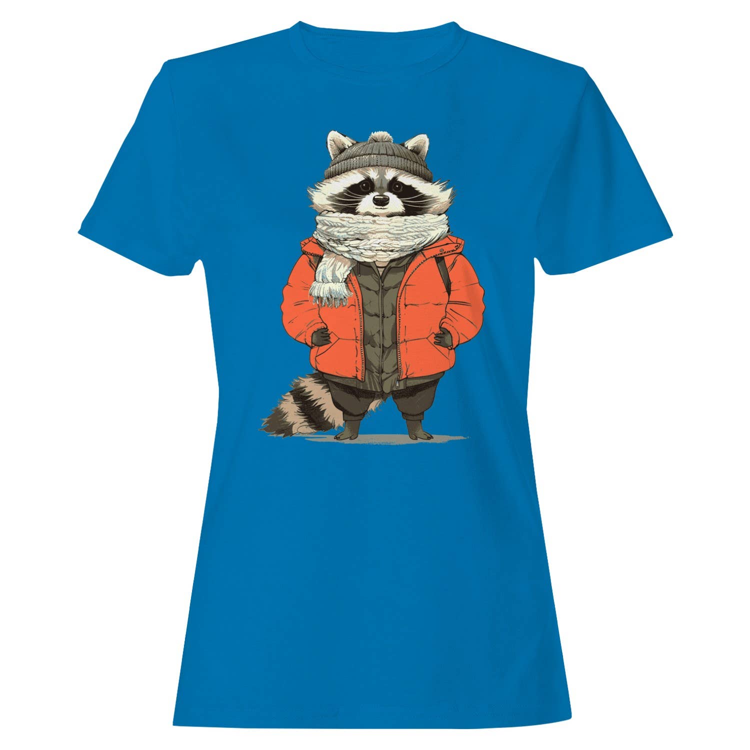 Winter Raccoon in Jacket Women's - Adult & Kids T-Shirts, Sweatshirts & Hoodies apparel design preview 1