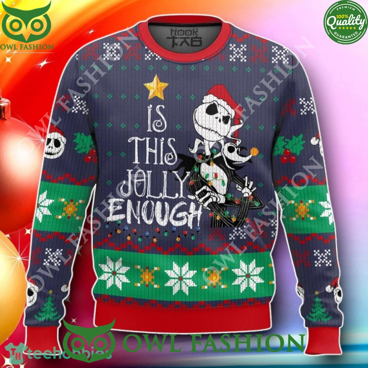 Is This Jolly Enough Jack Skellington New Design 2024 - Adult & Kids T-Shirts, Sweatshirts & Hoodies apparel design preview 1