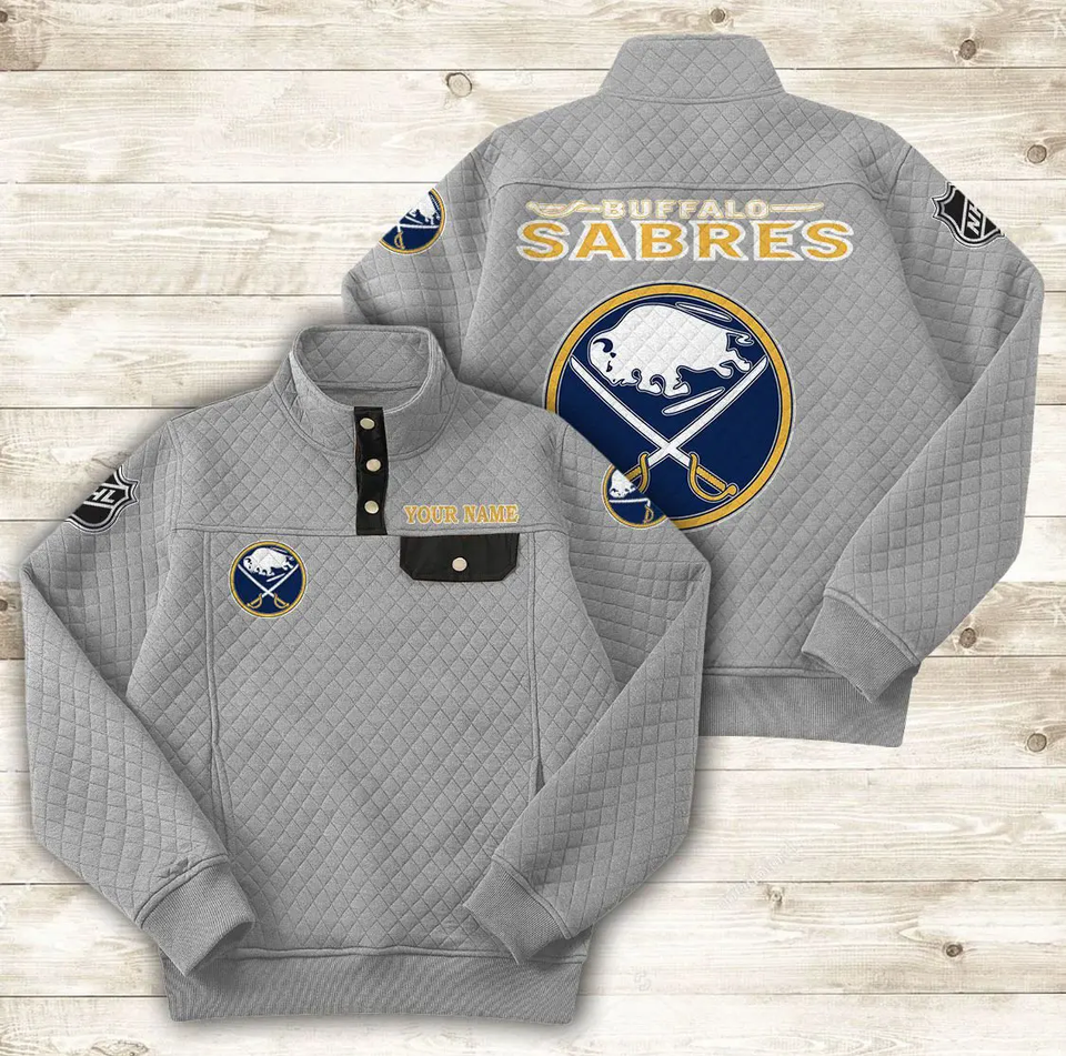 Buffalo Sabres Quilted Stand Collar Personalized Gift - Adult & Kids T-Shirts, Sweatshirts & Hoodies apparel design preview 1