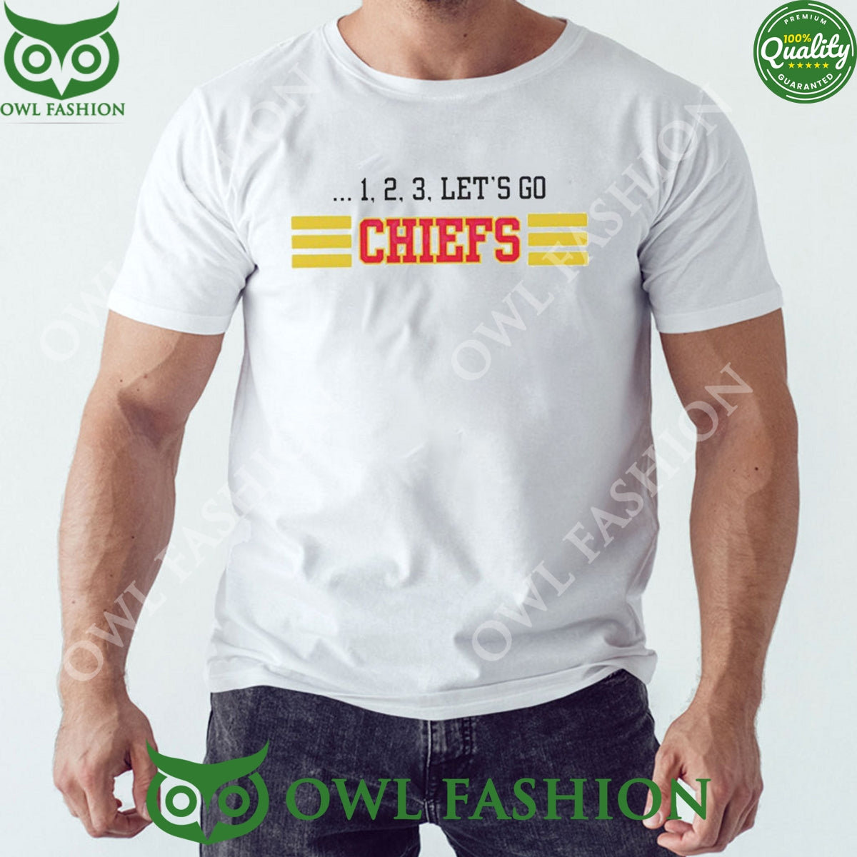 1 2 3 Let's Go Chiefs White 2D - Adult & Kids T-Shirts, Sweatshirts & Hoodies apparel design preview 1