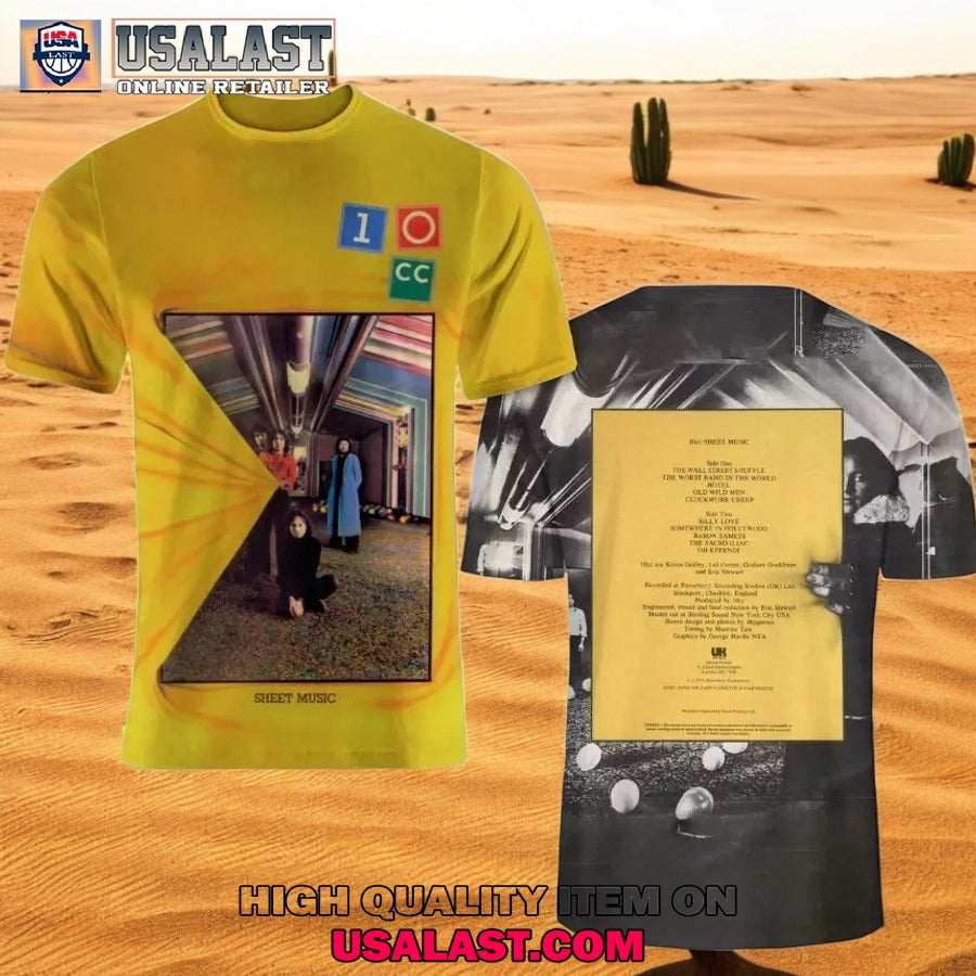 10cc Sheet Music Album Cover 3D - Adult & Kids T-Shirts, Sweatshirts & Hoodies apparel design preview 1