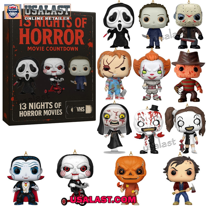 13 Nights of Horror Movie Countdown Advent Calendar - Adult & Kids T-Shirts, Sweatshirts & Hoodies apparel design preview 1
