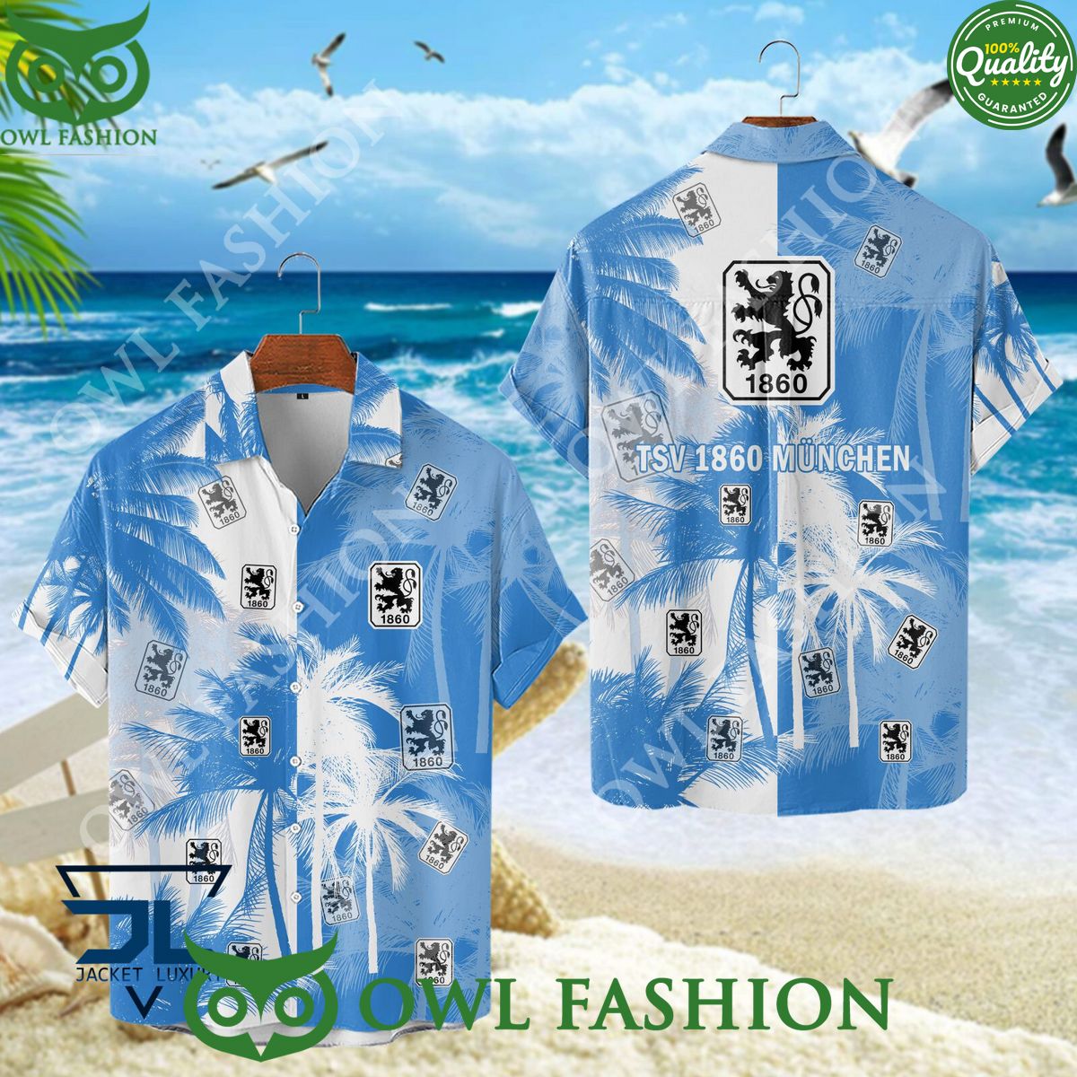 1860 Munich Bundesliga German League Hawaiian Summer - Adult & Kids T-Shirts, Sweatshirts & Hoodies apparel design preview 1