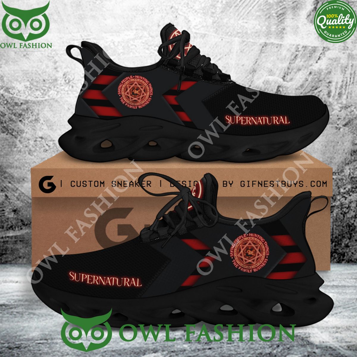 Supernatural Black Logo Podcast Max Soul Shoes - Adult & Kids T-Shirts, Sweatshirts & Hoodies apparel design preview 1