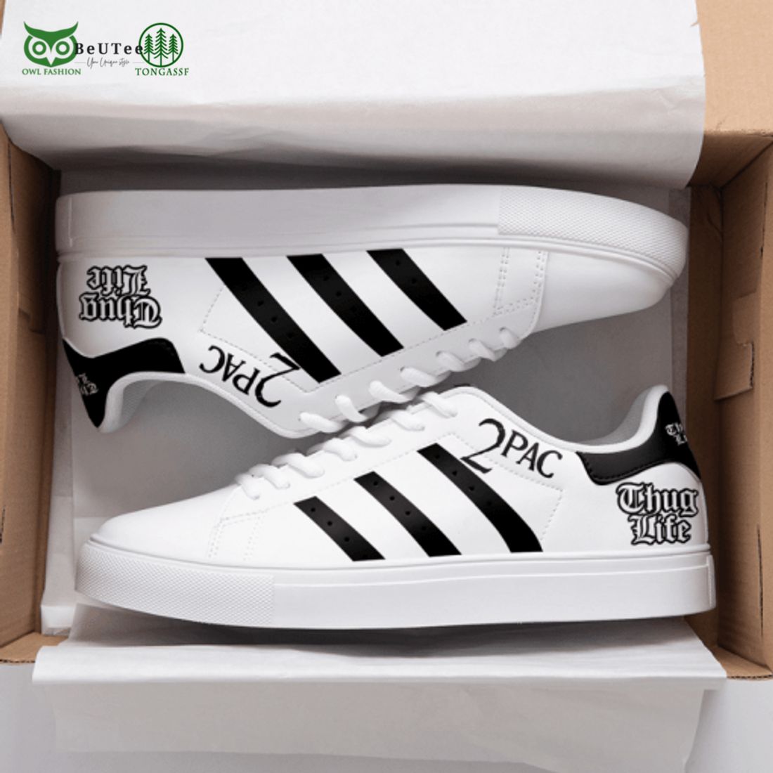 2 Pac 3D Over Printed Basic Stan Smith Shoes - Adult & Kids T-Shirts, Sweatshirts & Hoodies apparel design preview 1