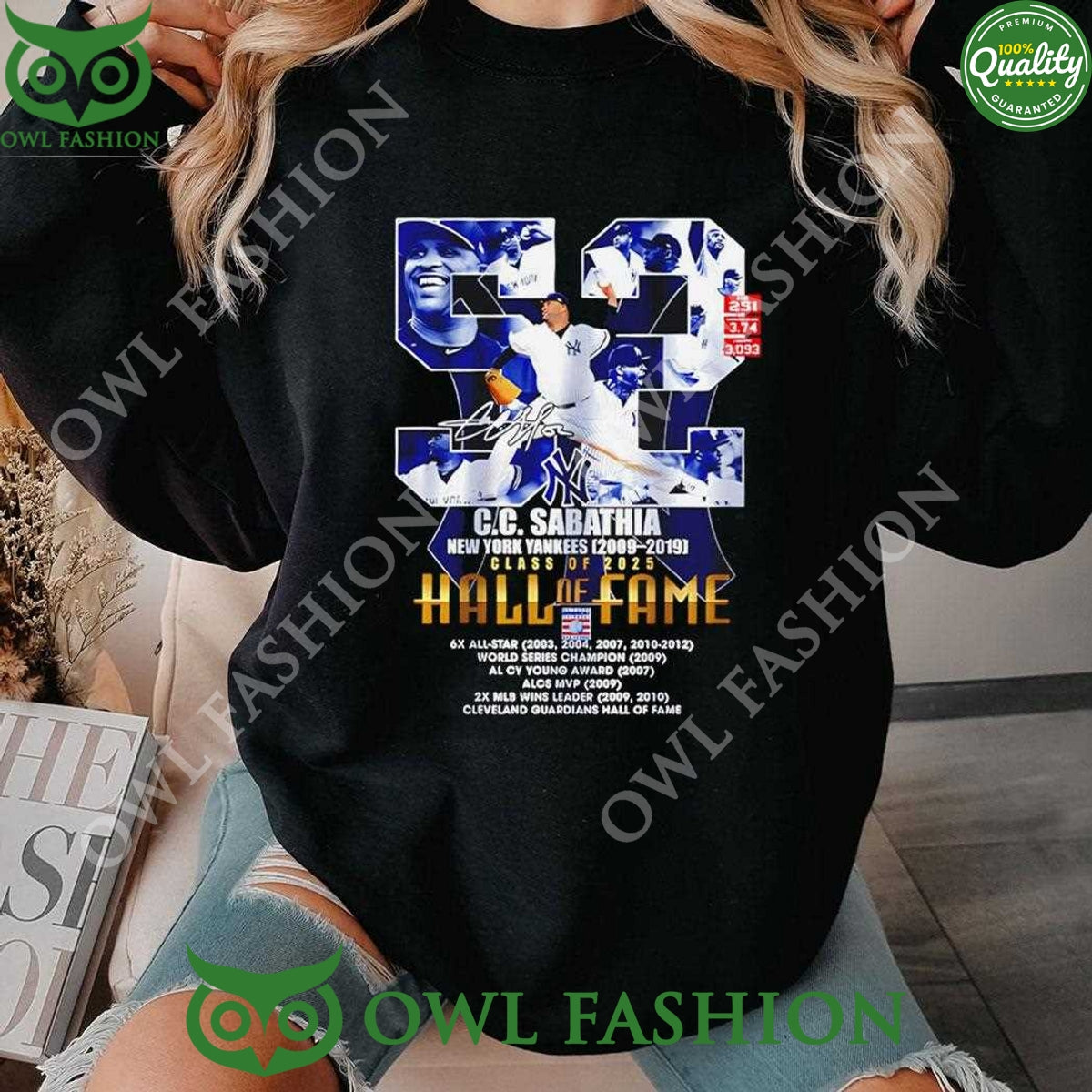 2009 2019 Class Of 2025 Hall Fame Cc Sabathia Yankees - Adult & Kids T-Shirts, Sweatshirts & Hoodies apparel design preview 1