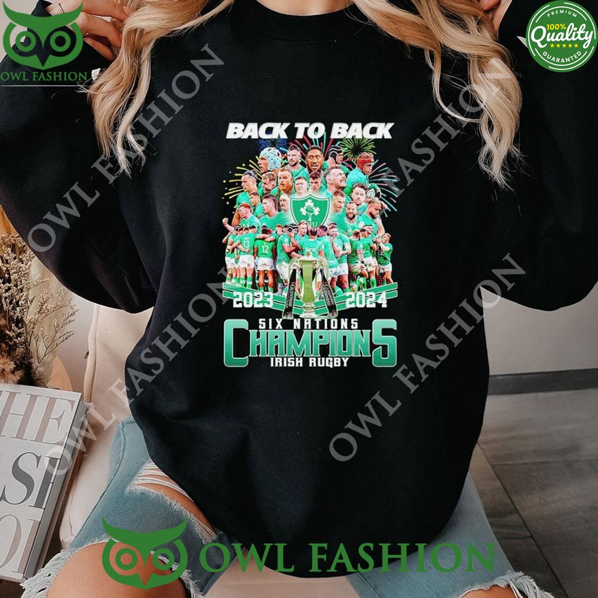 2023 2024 Irish Rugby Back To Six Nations Champions - Adult & Kids T-Shirts, Sweatshirts & Hoodies apparel design preview 1
