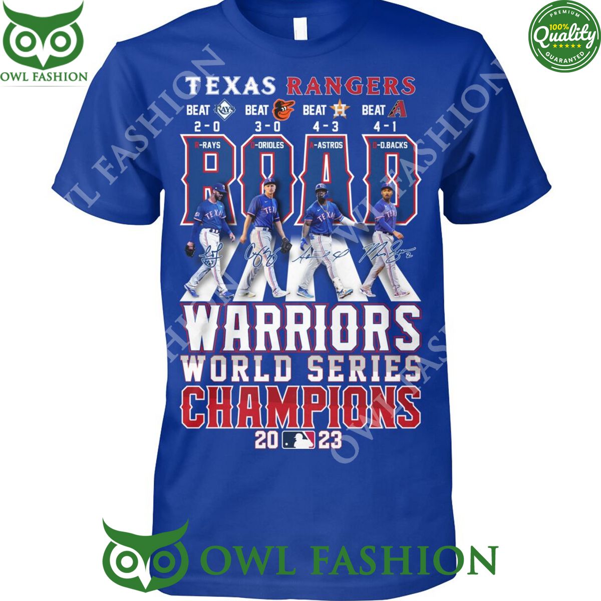 2023 Beat Texas Rangers Road Warriors Wolrd Series - Adult & Kids T-Shirts, Sweatshirts & Hoodies apparel design preview 1