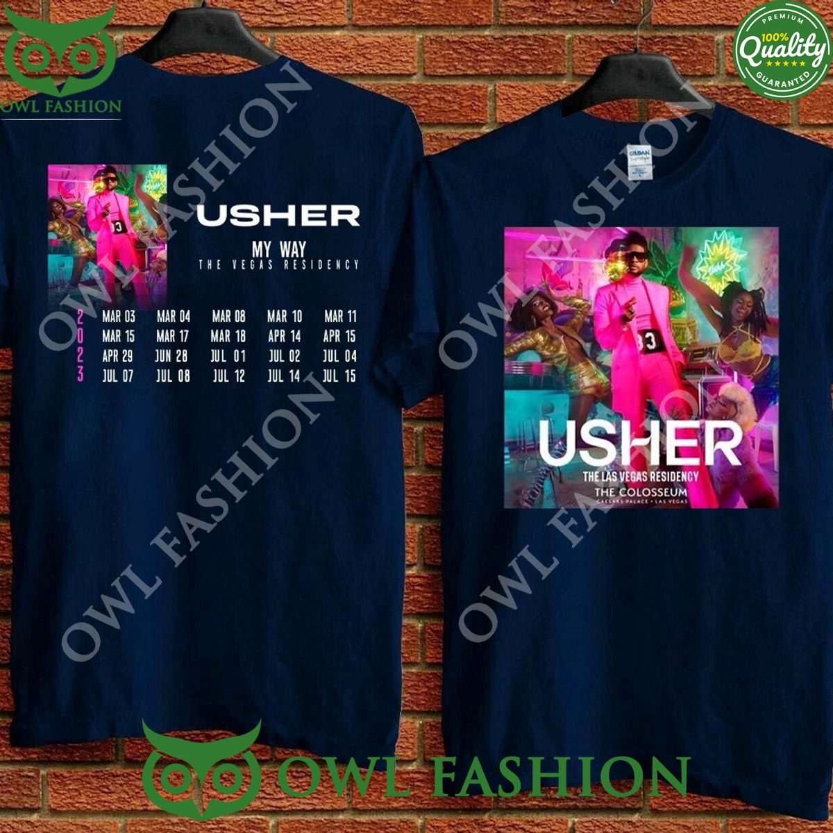 2023 Usher My Way The Vegas Residency Tour RnB Music - Adult & Kids T-Shirts, Sweatshirts & Hoodies apparel design preview 1