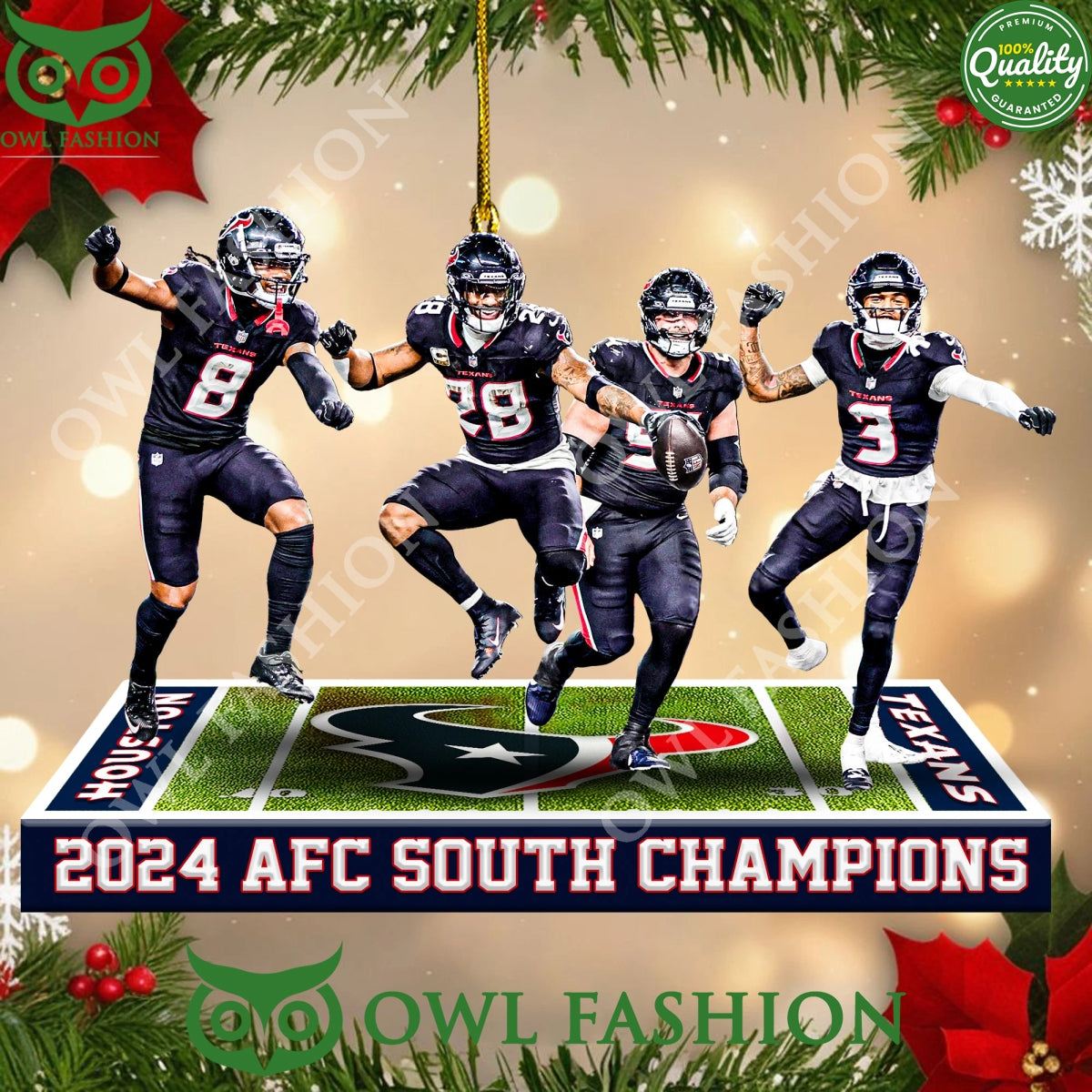 2024 AFC South Champions 4 main players of Houston - Adult & Kids T-Shirts, Sweatshirts & Hoodies apparel design preview 1