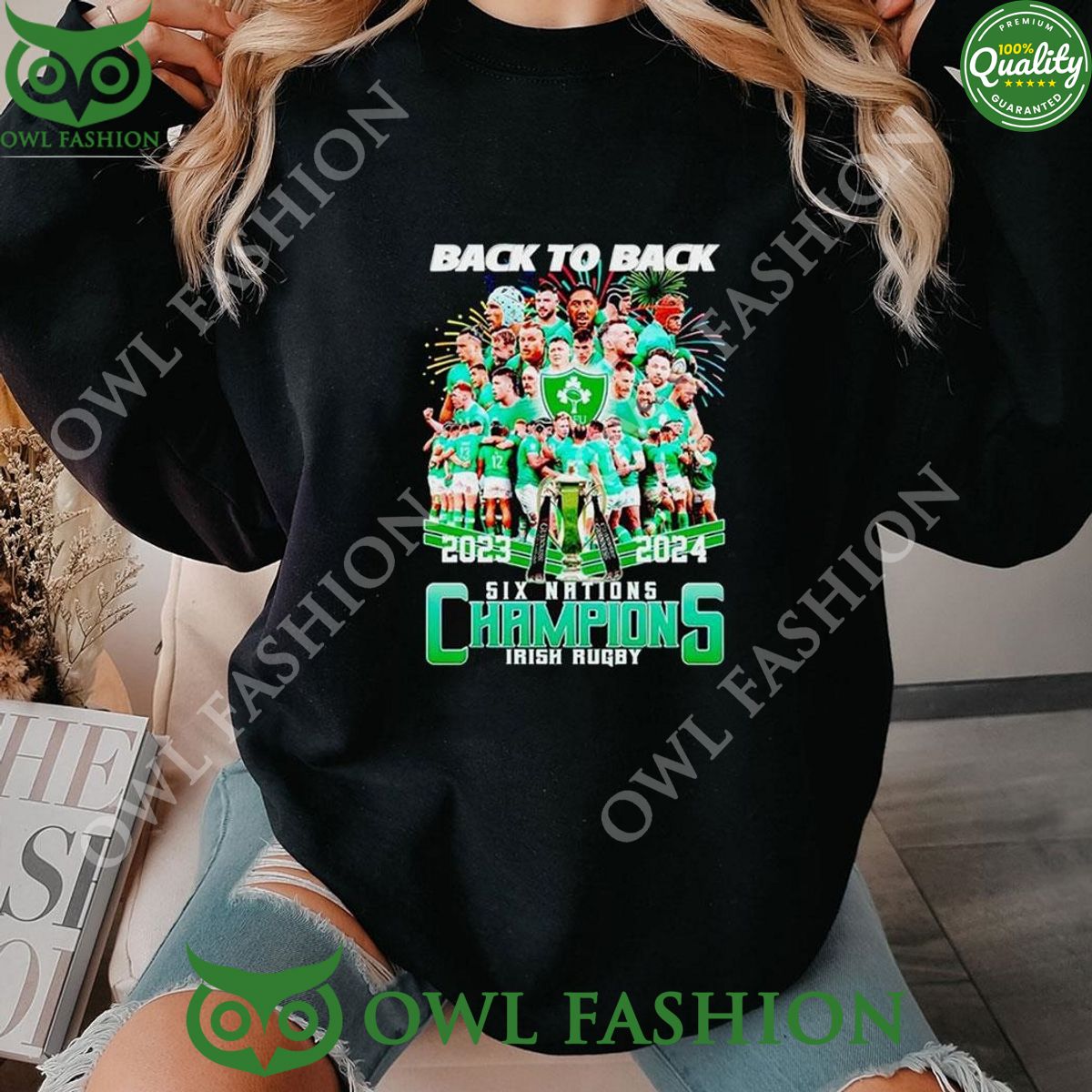 2024 Back To Six Nations Champions Irish Rugby - Adult & Kids T-Shirts, Sweatshirts & Hoodies apparel design preview 1