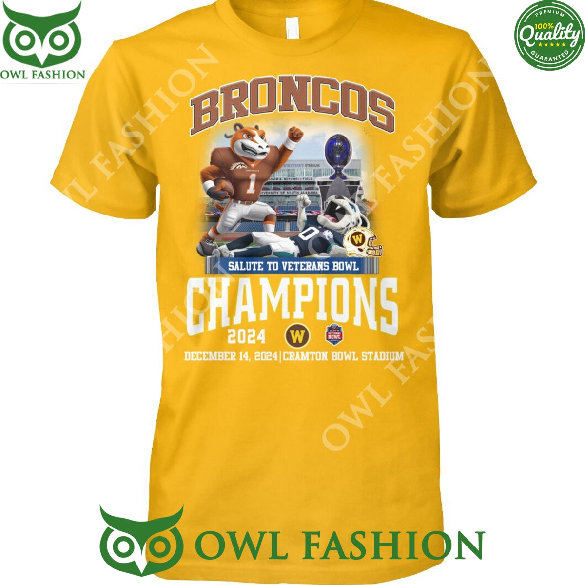 2024 Broncos Salute to Veterans Bowl Champions - Adult & Kids T-Shirts, Sweatshirts & Hoodies apparel design preview 1