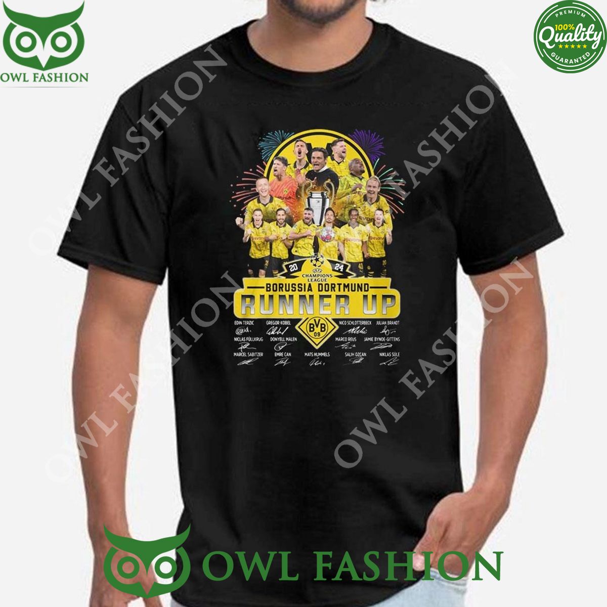 2024 Champions League Borussia Dortmund Runner Up - Adult & Kids T-Shirts, Sweatshirts & Hoodies apparel design preview 1