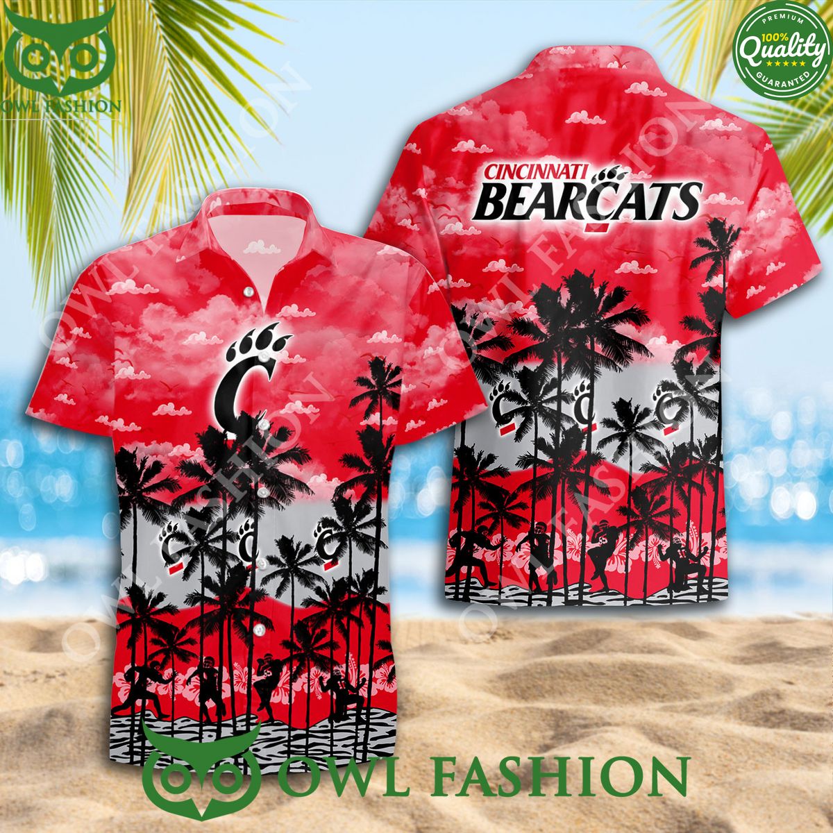 2024 Cincinnati Bearcats NCAA New Design Hawaiian - Adult & Kids T-Shirts, Sweatshirts & Hoodies apparel design preview 1