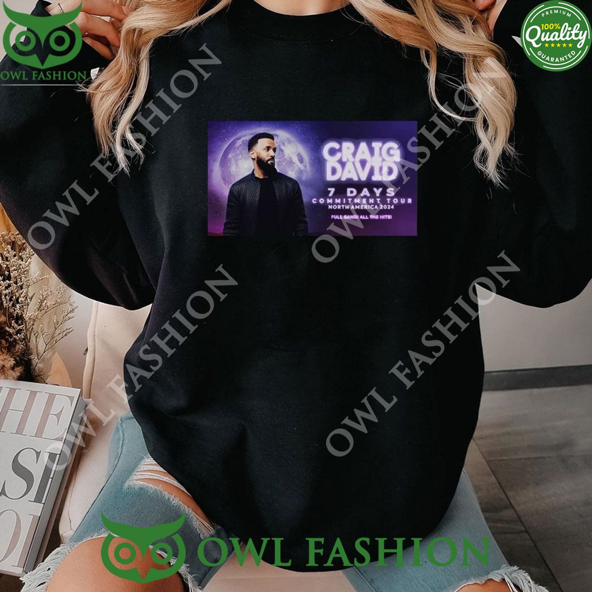 2024 Craig David 7 Days Commitment Tour North America - Adult & Kids T-Shirts, Sweatshirts & Hoodies apparel design preview 1