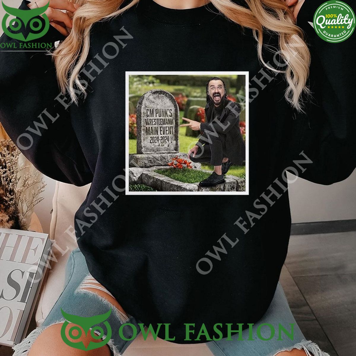 2024 Drew Mcintyre Peace Sign Pose Cm Punk's - Adult & Kids T-Shirts, Sweatshirts & Hoodies apparel design preview 1