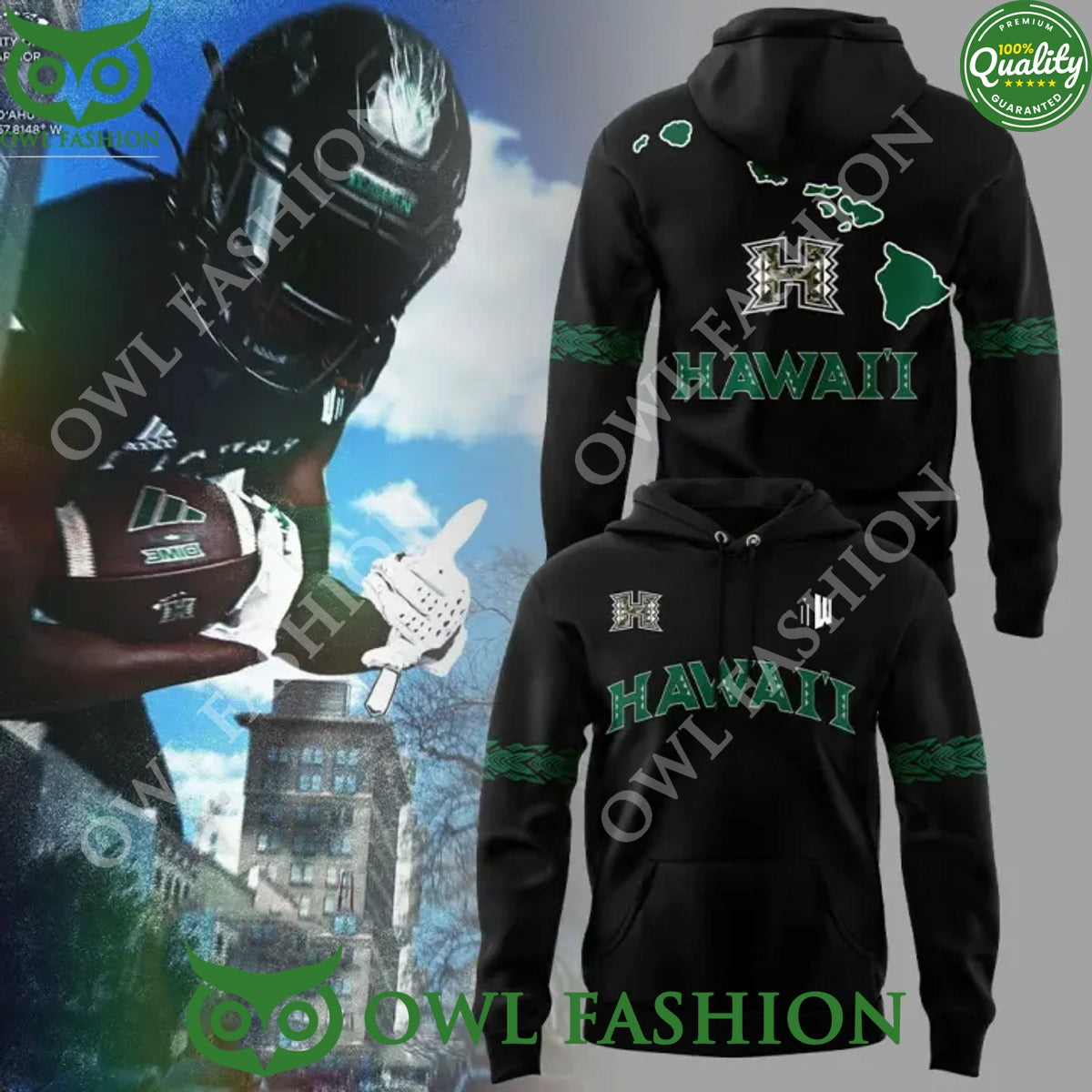 2024 Hawaii Football for Military Night - Adult & Kids T-Shirts, Sweatshirts & Hoodies apparel design preview 1
