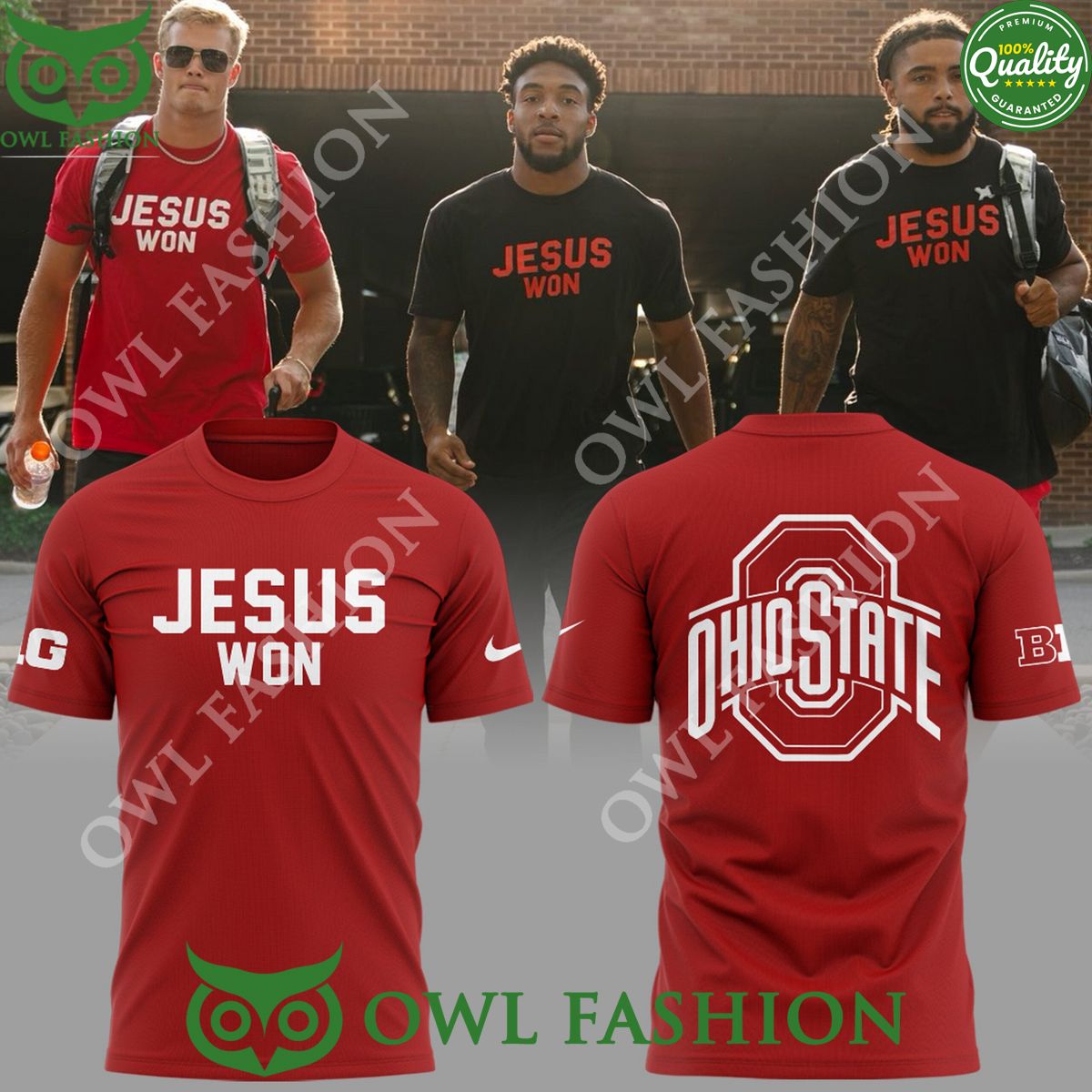2024 JESUS WON OHIO STATE Red - Adult & Kids T-Shirts, Sweatshirts & Hoodies apparel design preview 1