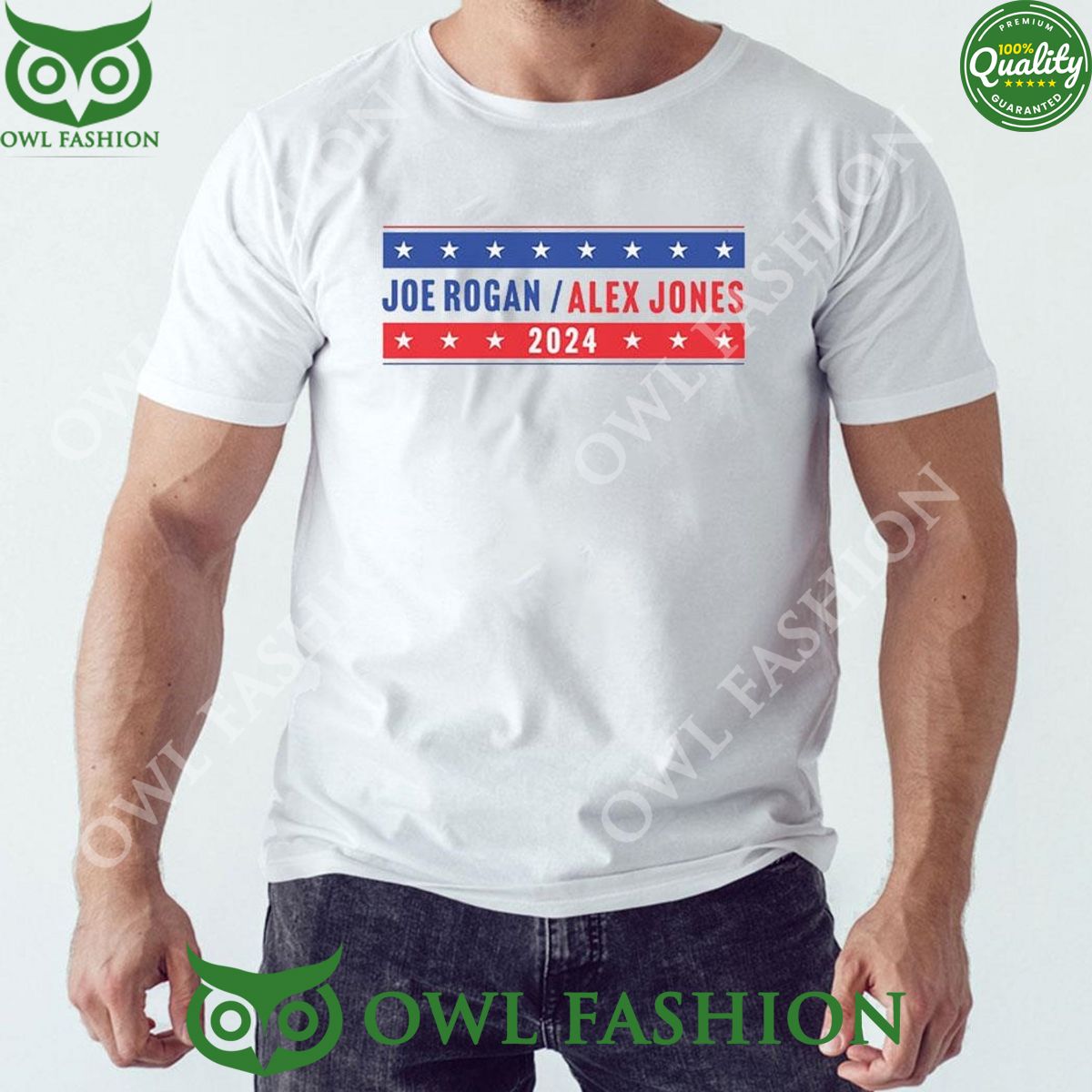 2024 Joe Rogan Alex Jones - Adult & Kids T-Shirts, Sweatshirts & Hoodies apparel design preview 1
