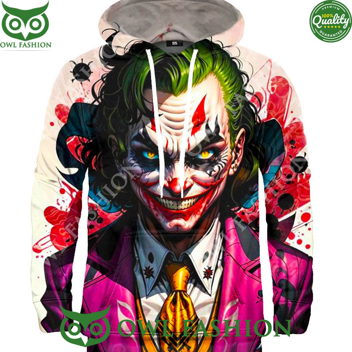 2024 Joker Face Horror AOP - Adult & Kids T-Shirts, Sweatshirts & Hoodies apparel design preview 1