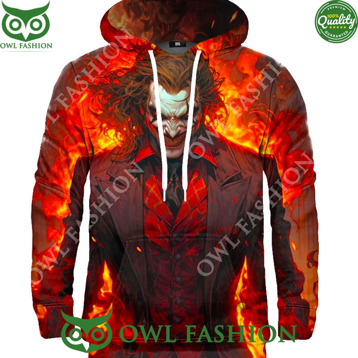 2024 Joker in Fire Burning - Adult & Kids T-Shirts, Sweatshirts & Hoodies apparel design preview 1
