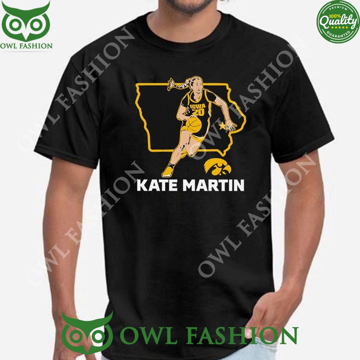 2024 Kate Martin Iowa Hawkeyes State Star - Adult & Kids T-Shirts, Sweatshirts & Hoodies apparel design preview 1