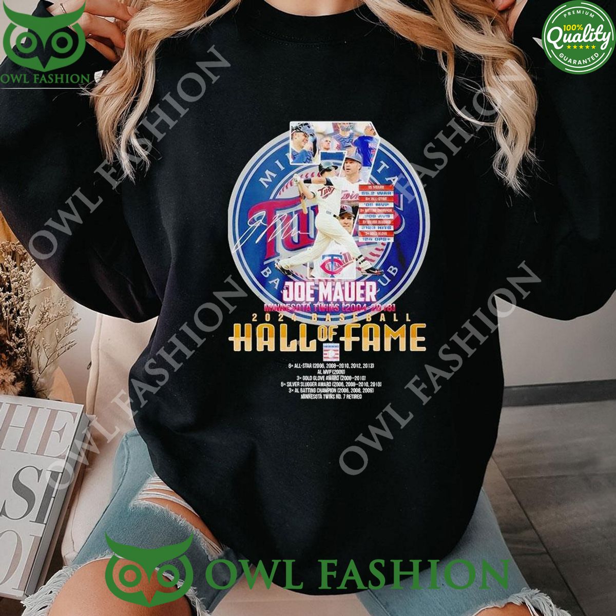 2024 Minnesota Twins Joe Mauer Hall Of Fame - Adult & Kids T-Shirts, Sweatshirts & Hoodies apparel design preview 1