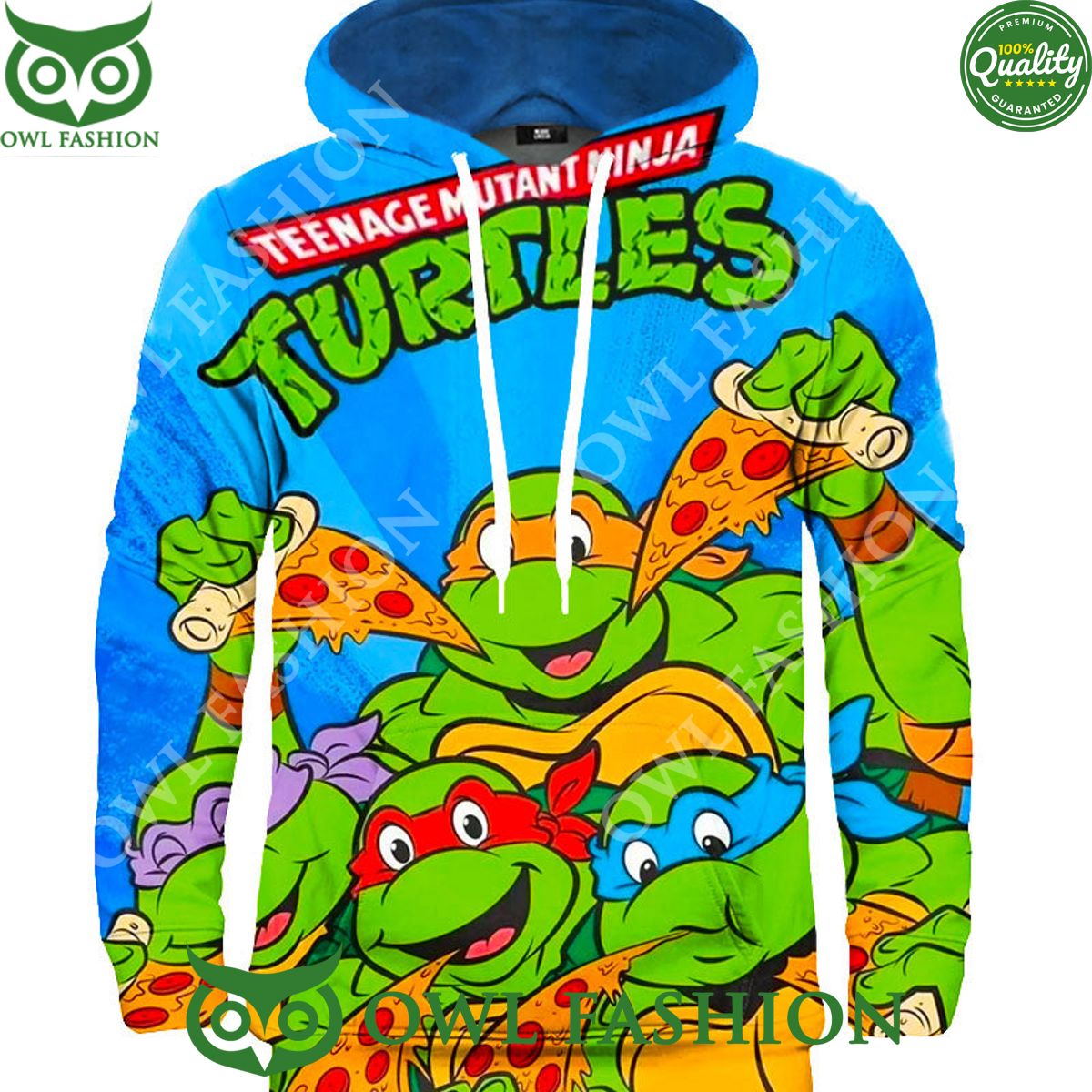 2024 Ninja Turtles With Pizza Favourite Thing - Adult & Kids T-Shirts, Sweatshirts & Hoodies apparel design preview 1