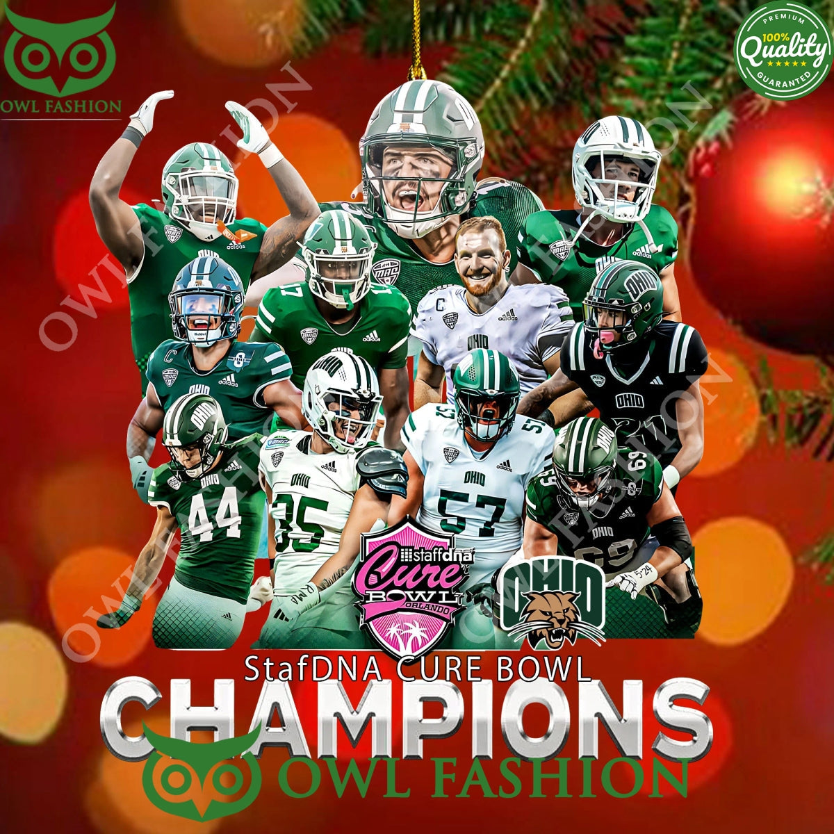 2024 Ohio Bobcats StaffDNA Cure Bowl Champions Win - Adult & Kids T-Shirts, Sweatshirts & Hoodies apparel design preview 1