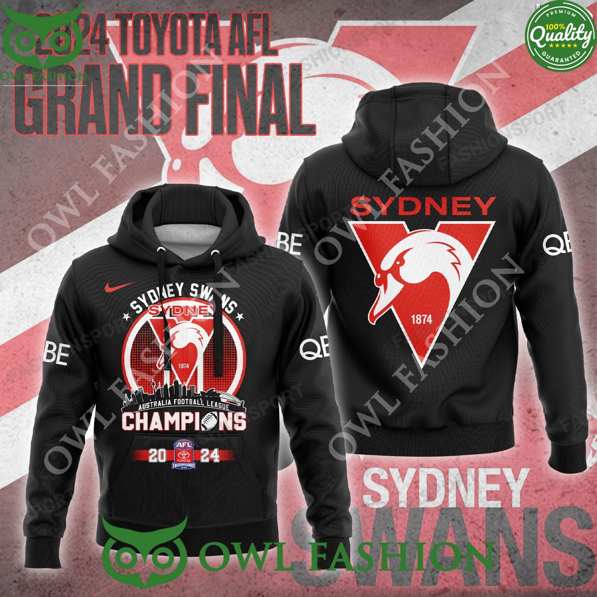 2024 premiers champions Sydney Swans AFL Toyota Grand - Adult & Kids T-Shirts, Sweatshirts & Hoodies apparel design preview 1