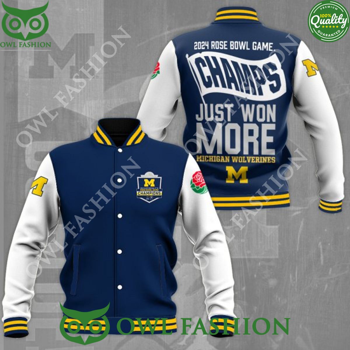2024 Rose Bowl Game Won more Michigan Wolverines NCAA - Adult & Kids T-Shirts, Sweatshirts & Hoodies apparel design preview 1
