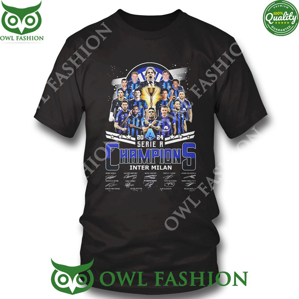 2024 Serie A Champions Inter Milan players sign - Adult & Kids T-Shirts, Sweatshirts & Hoodies apparel design preview 1
