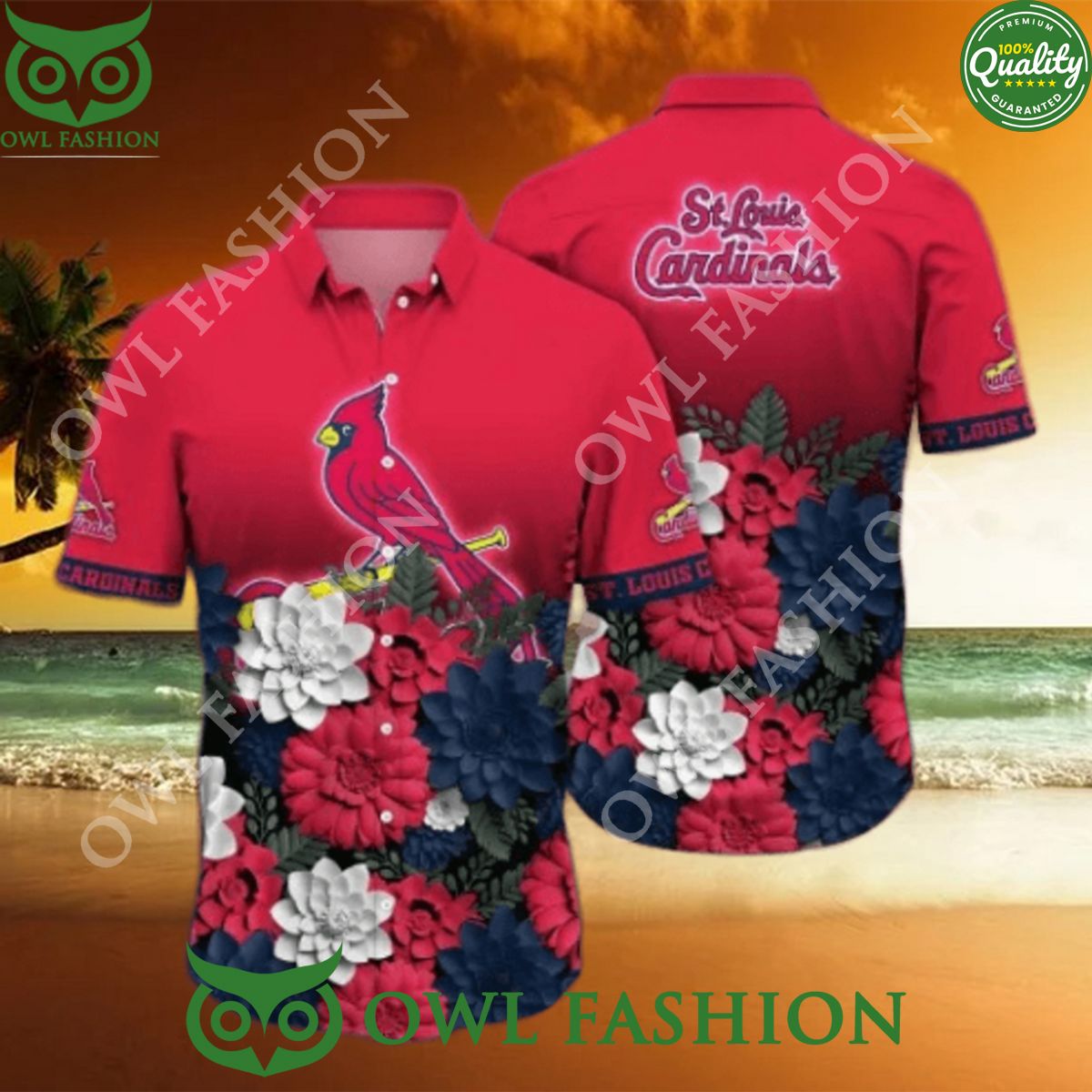 2024 St. Louis Cardinals MLB Flower Floral Red Hawaii - Adult & Kids T-Shirts, Sweatshirts & Hoodies apparel design preview 1