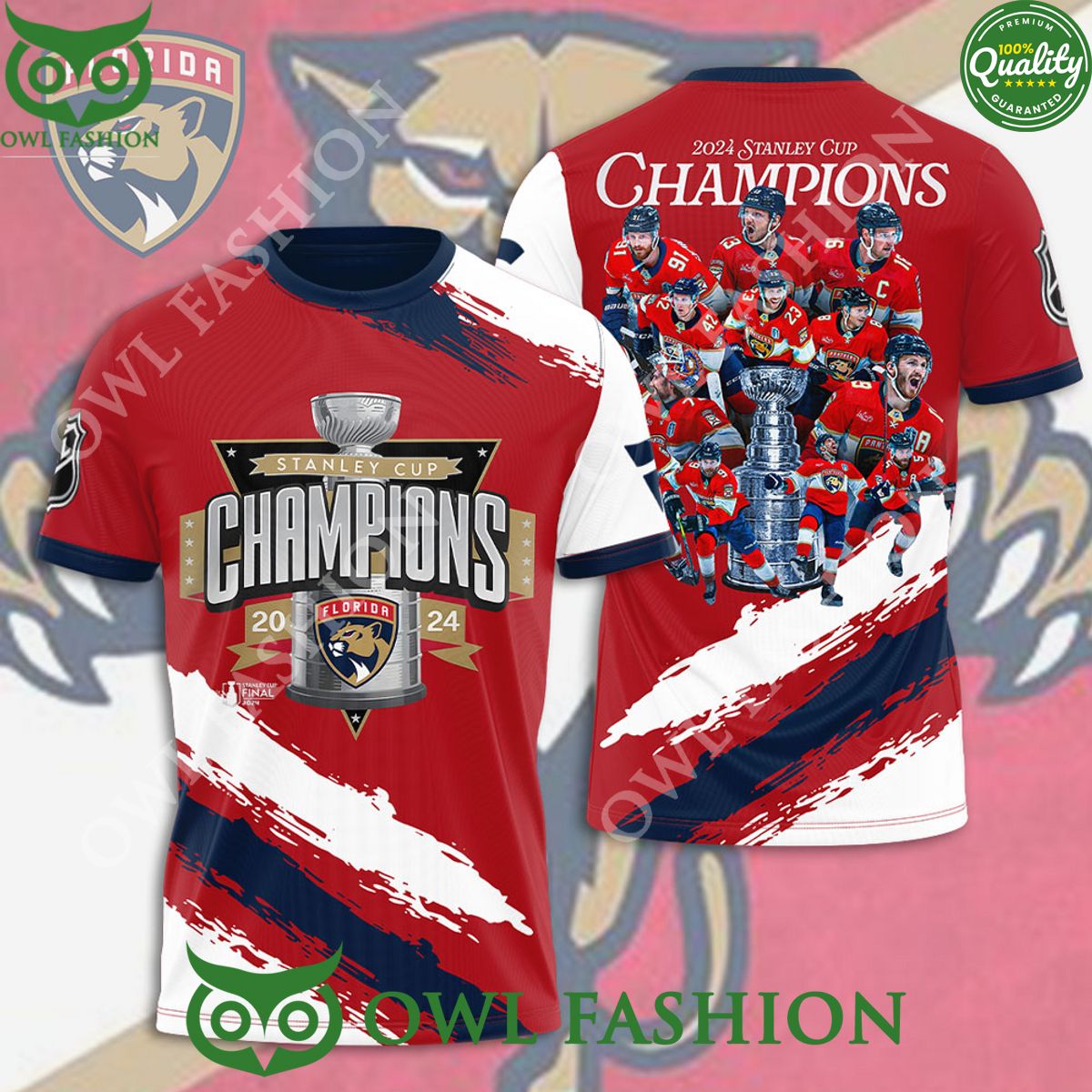 2024 Stanley Cup Florida Panthers Champions 3D - Adult & Kids T-Shirts, Sweatshirts & Hoodies apparel design preview 1