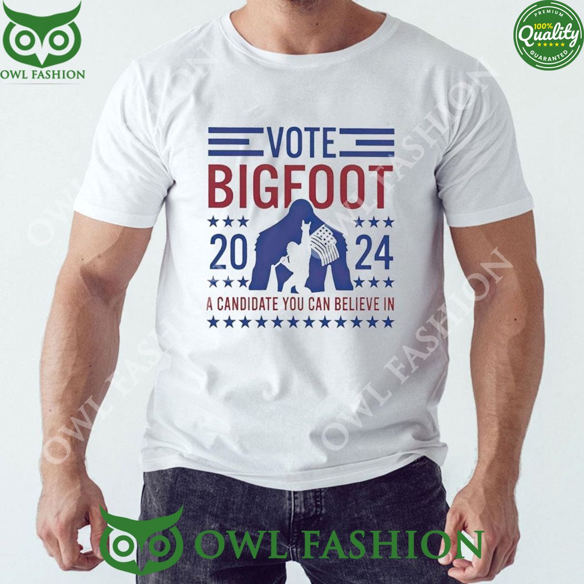 2024 Vote Bigfoot A Candidate You Can Believe In Usa - Adult & Kids T-Shirts, Sweatshirts & Hoodies apparel design preview 1