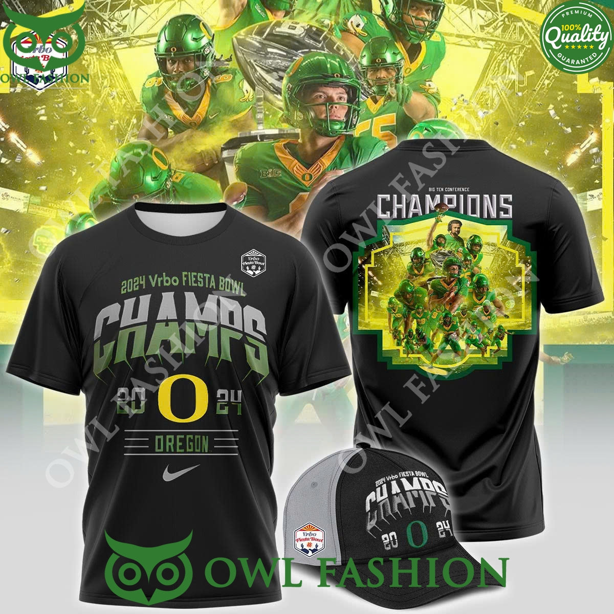2024 Vrbo Fiesta Bowl Champs Oregon championship - Adult & Kids T-Shirts, Sweatshirts & Hoodies apparel design preview 1