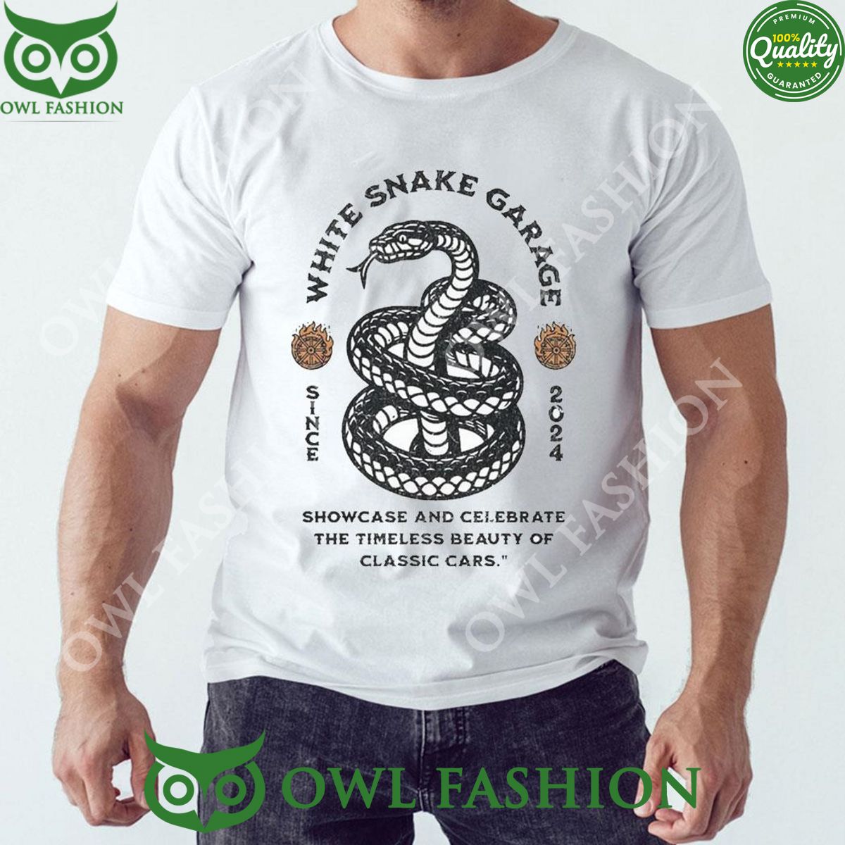2024 White Snake Garage Since Showcase And Celebrate - Adult & Kids T-Shirts, Sweatshirts & Hoodies apparel design preview 1