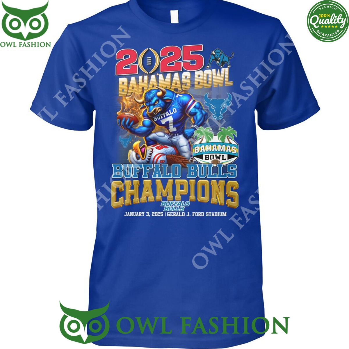 2025 Bahamas Bowl Buffalo Bulls Champions Football - Adult & Kids T-Shirts, Sweatshirts & Hoodies apparel design preview 1