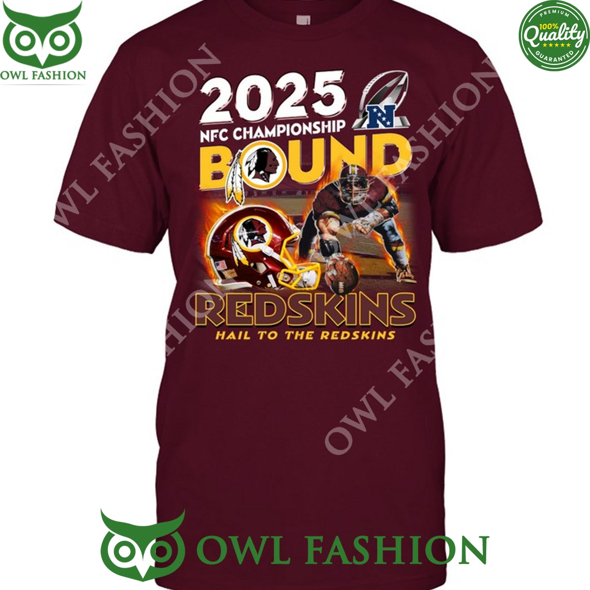 2025 NFC Championship Bound Redskins Hail to the - Adult & Kids T-Shirts, Sweatshirts & Hoodies apparel design preview 1