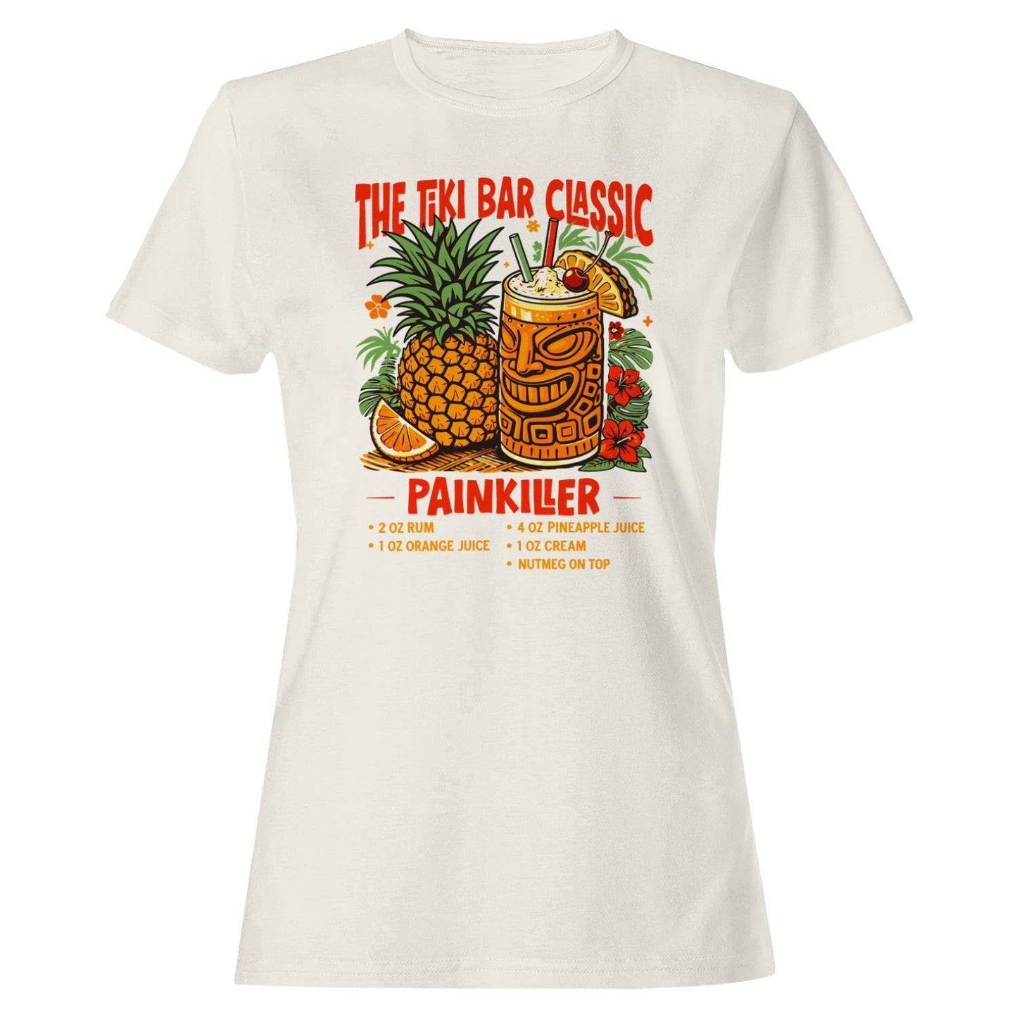 Tiki Bar Painkiller Recipe Women's - Adult & Kids T-Shirts, Sweatshirts & Hoodies apparel design preview 1