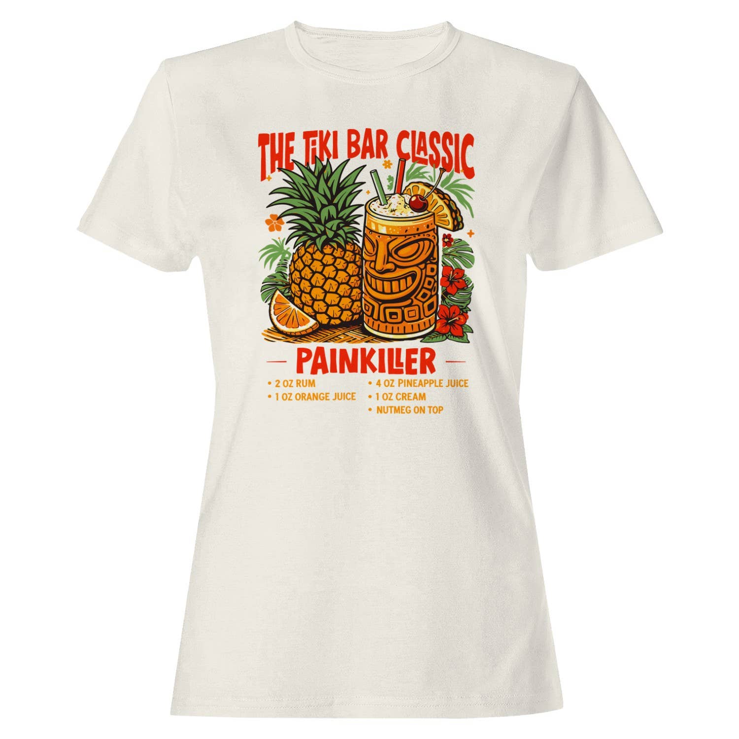 Tiki Bar Painkiller Recipe Women's - Adult & Kids T-Shirts, Sweatshirts & Hoodies apparel design preview 1