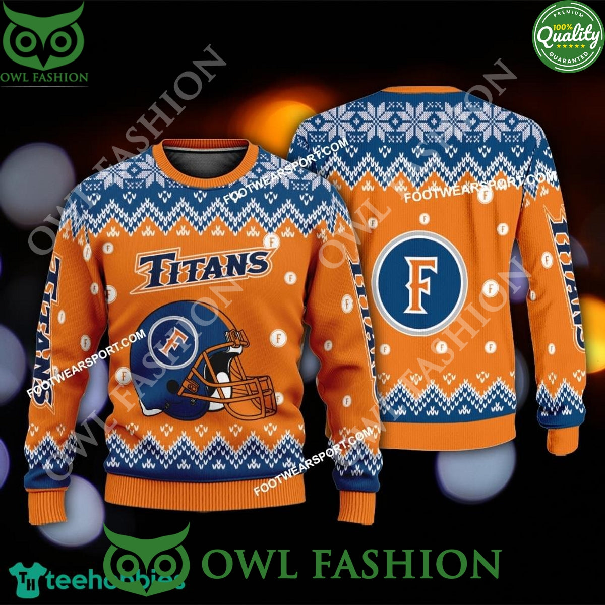 Logo Pattern Helmet Cal State Fullerton Titans Ugly - Adult & Kids T-Shirts, Sweatshirts & Hoodies apparel design preview 1