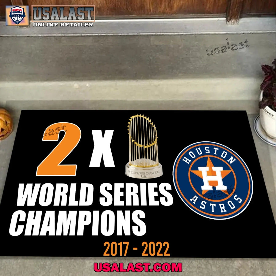 2x World Series Champions Houston Astros Doormat - Adult & Kids T-Shirts, Sweatshirts & Hoodies apparel design preview 1