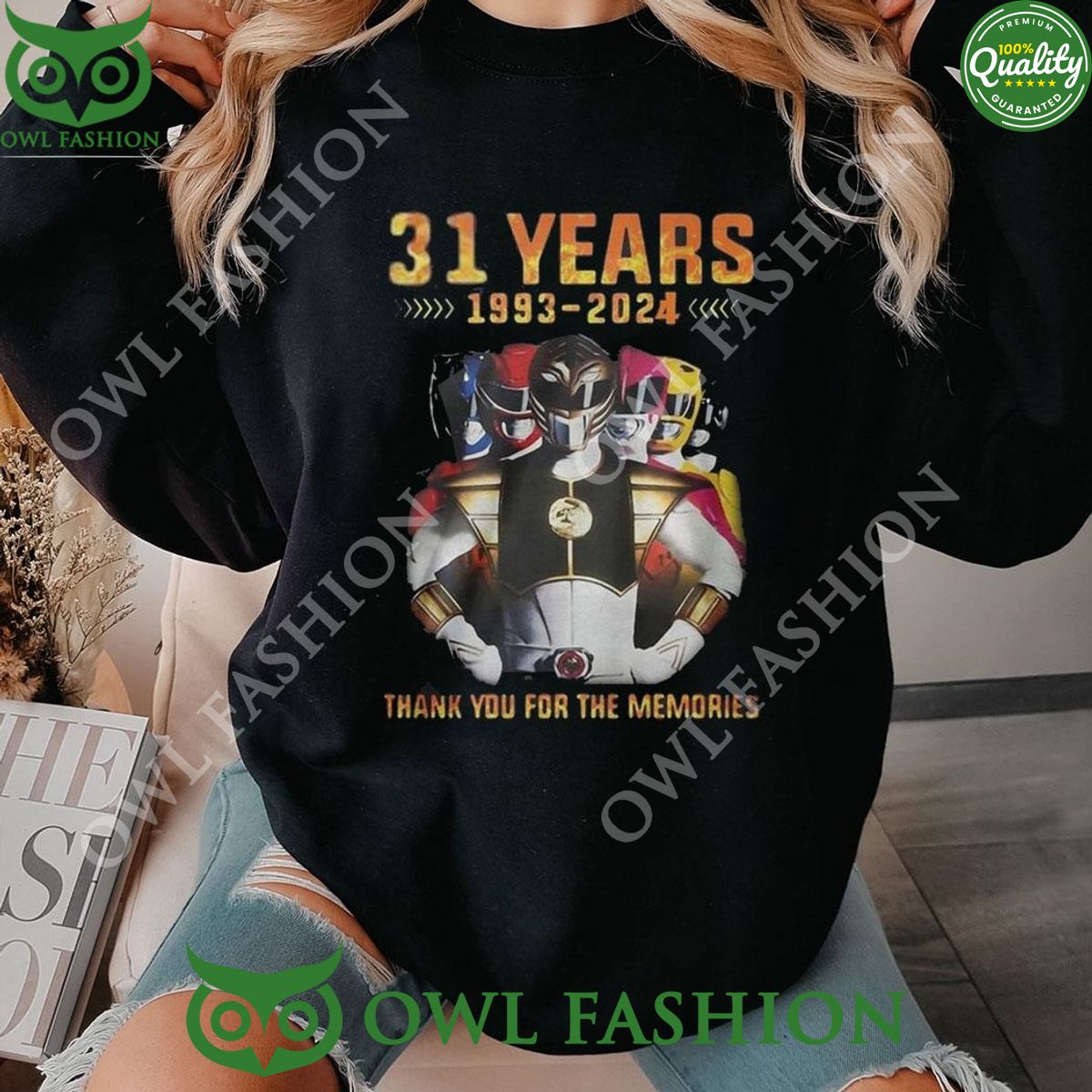 31 Years 1993-2024 Power Rangers Memories - Adult & Kids T-Shirts, Sweatshirts & Hoodies apparel design preview 1