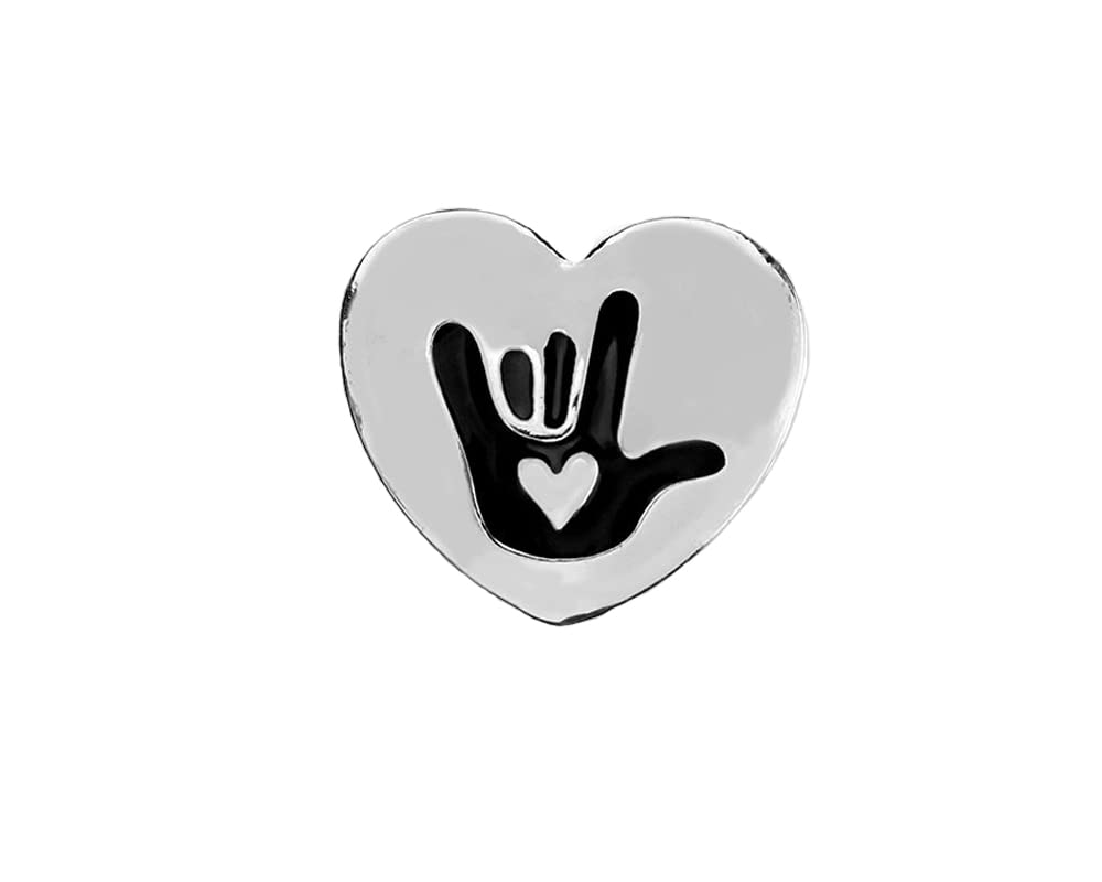 Deaf Awareness Heart Pin I Love You T-Shirt - Streetwear Style Unisex - T-Shirt, Sweatshirt, Hoodie