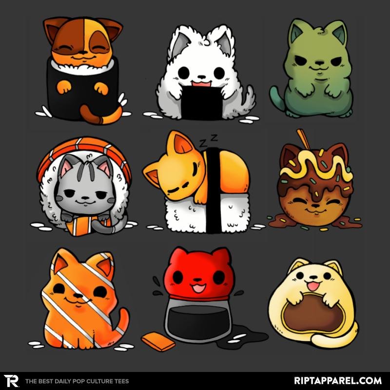 Japan Food Kittens - Adult & Kids T-Shirts, Sweatshirts & Hoodies apparel design preview 1
