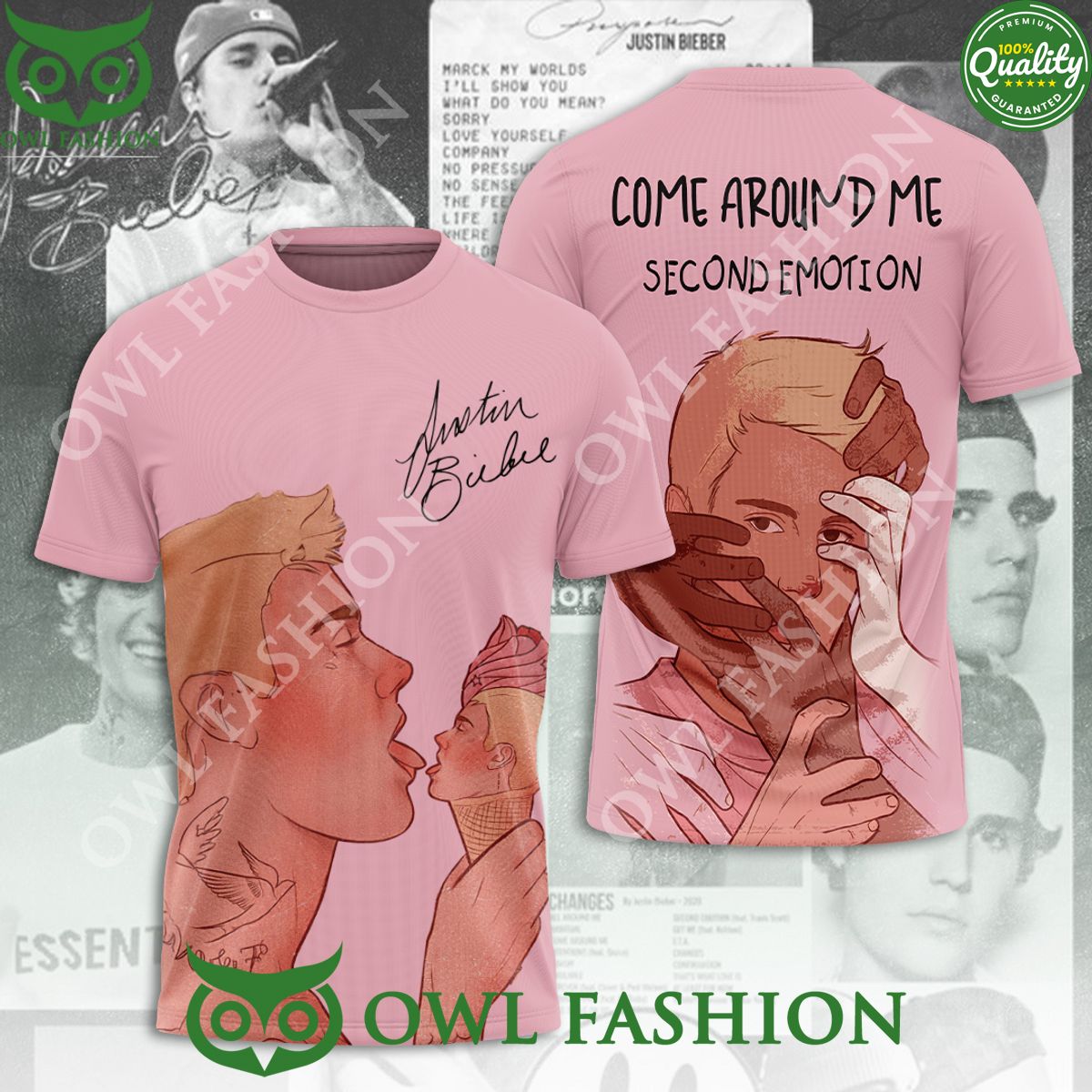 Justin Bieber Come Around Me Second Emotion 3D - Adult & Kids T-Shirts, Sweatshirts & Hoodies apparel design preview 1