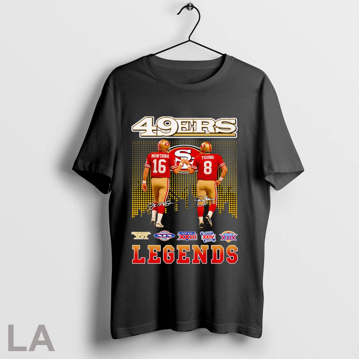 49ers Montana And Young Legends Signatures - Adult & Kids T-Shirts, Sweatshirts & Hoodies apparel design preview 1