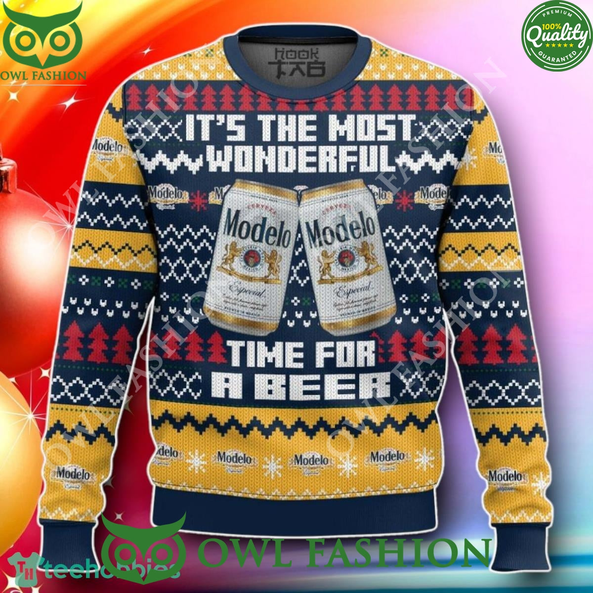 Its The Most Wonderful Time For A Modelo Ugly Sweater - Adult & Kids T-Shirts, Sweatshirts & Hoodies apparel design preview 1
